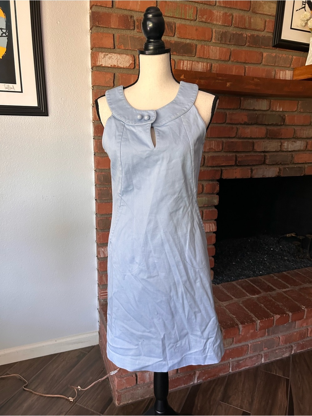 Tory Burch Gerrit Sleeveless Sheath Dress in Silverlake Blue Sz 2 - Picture 5 of 10